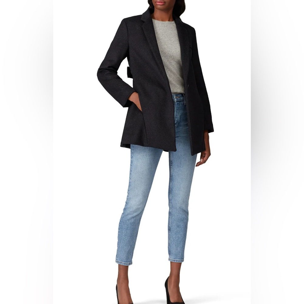 Co $1295 Wool Charcoal Gray Italian Coat Jacket Blazer Fall Luxury City